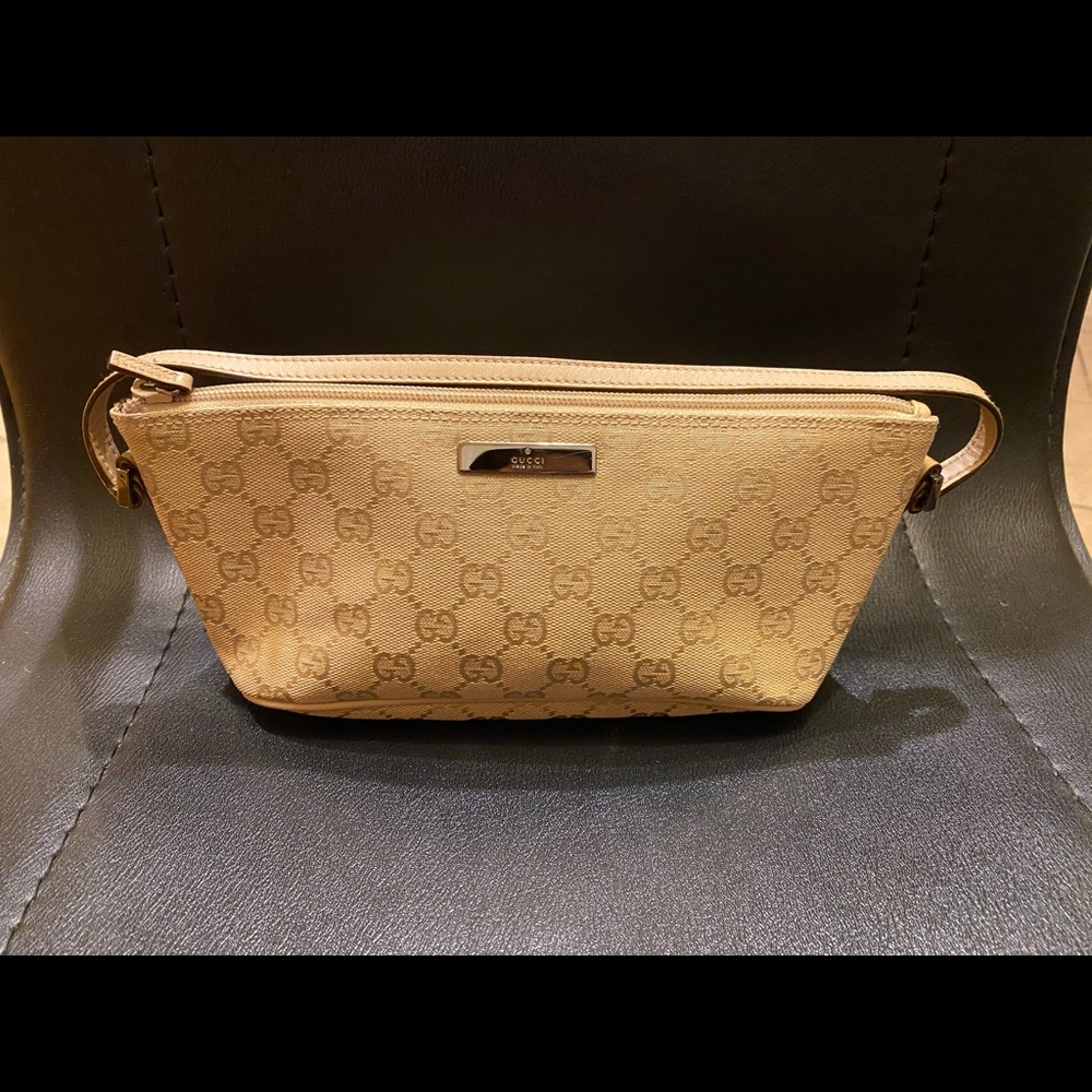 Auth Gucci GG monograms canvas mini bag